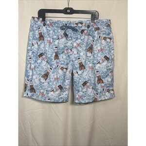 MENS COORS LIGHT BEER DRAWSTRING BLUE SWIM BOARD SHORTS SIZE XL